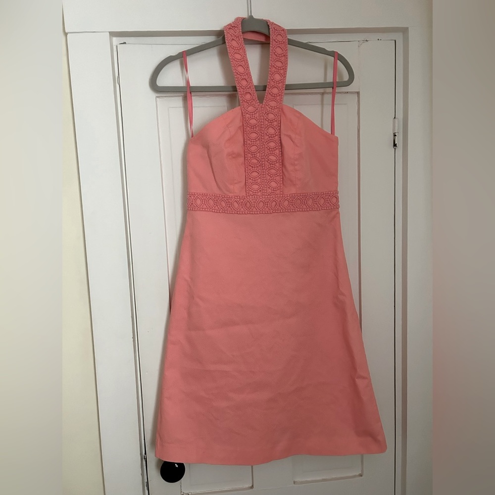Merona size 2 100%cotton peach 🍑 color halter style side zipper